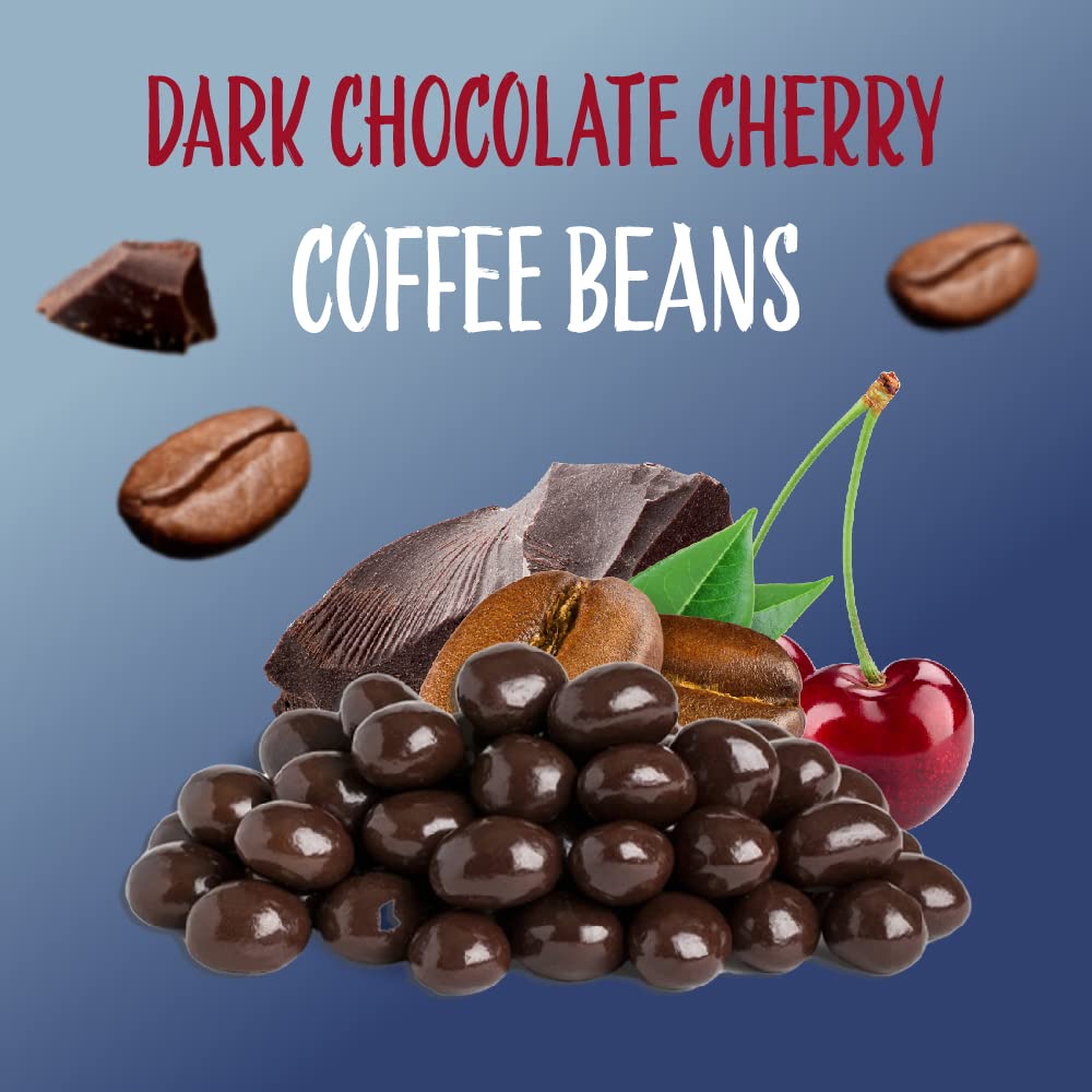 Dark Chocolate Coffee Beans, Cherry-Flavored Dark Chocolate, Gourmet Candy, 2 Pound Bag
