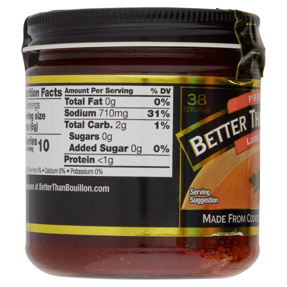 Better Than Bouillon Premium Lobster Base, 8 Ounce (Pack of 4), Makes 9.5 Quarts of Broth, 38 Servings