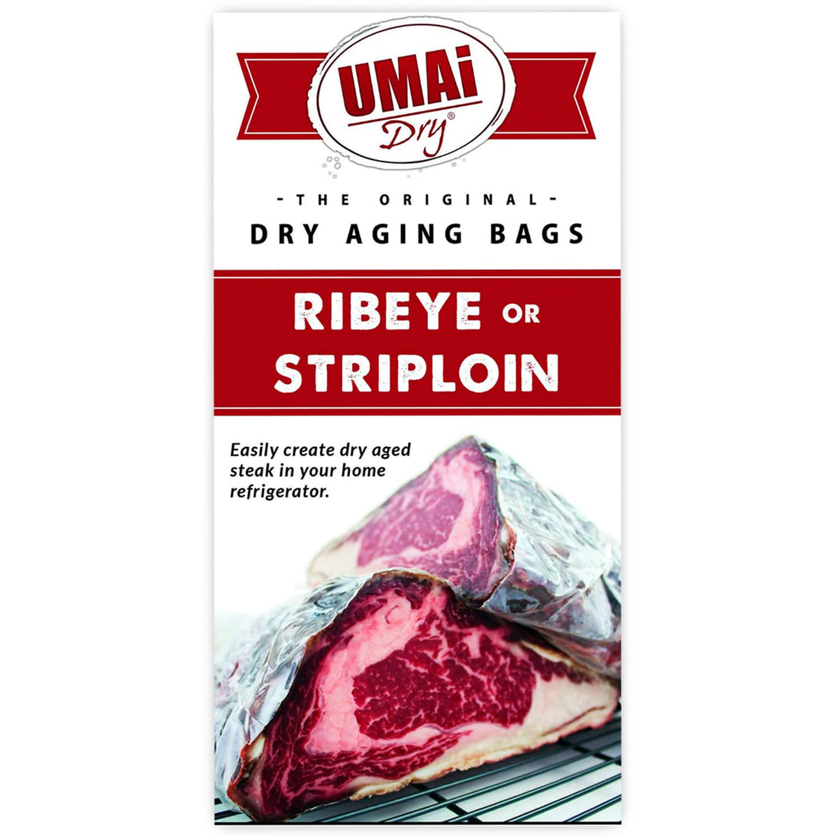 Umai Dry Aging Bag For Steaks, Pack Of 3, Dry Age Bags For Meat, Ribeye & Striploin Steak Up To 12-18 Lbs, Home Steak Ager Refrigerator Bags, No Vacuum Sealer Needed, Tender Aged Beef In 28-45 Days