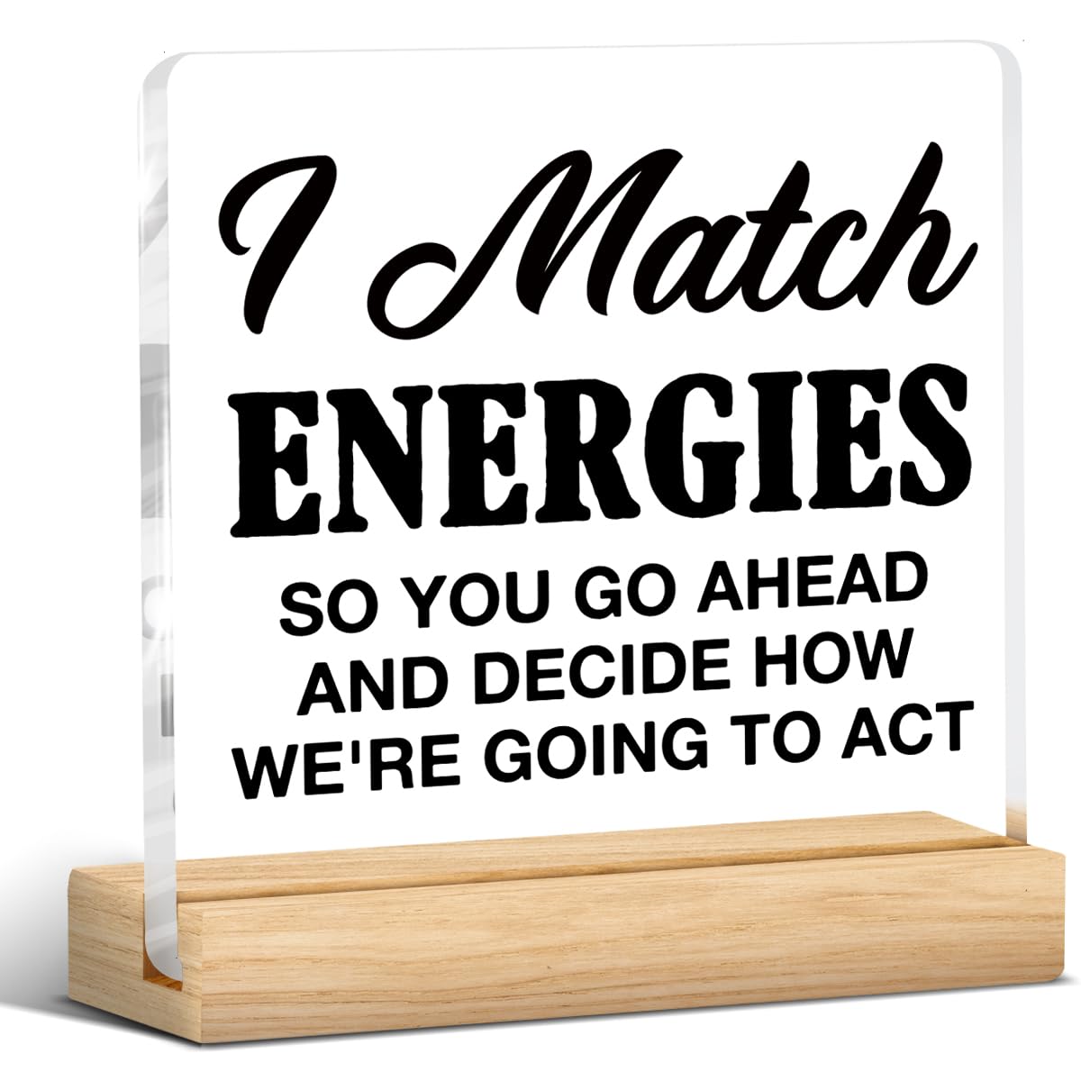 Funny Office Gifts for Coworker Social Worker Leader Boss Friends, Zen Desk Signs Decor Humor Quotes Decoration Gifts I Match En