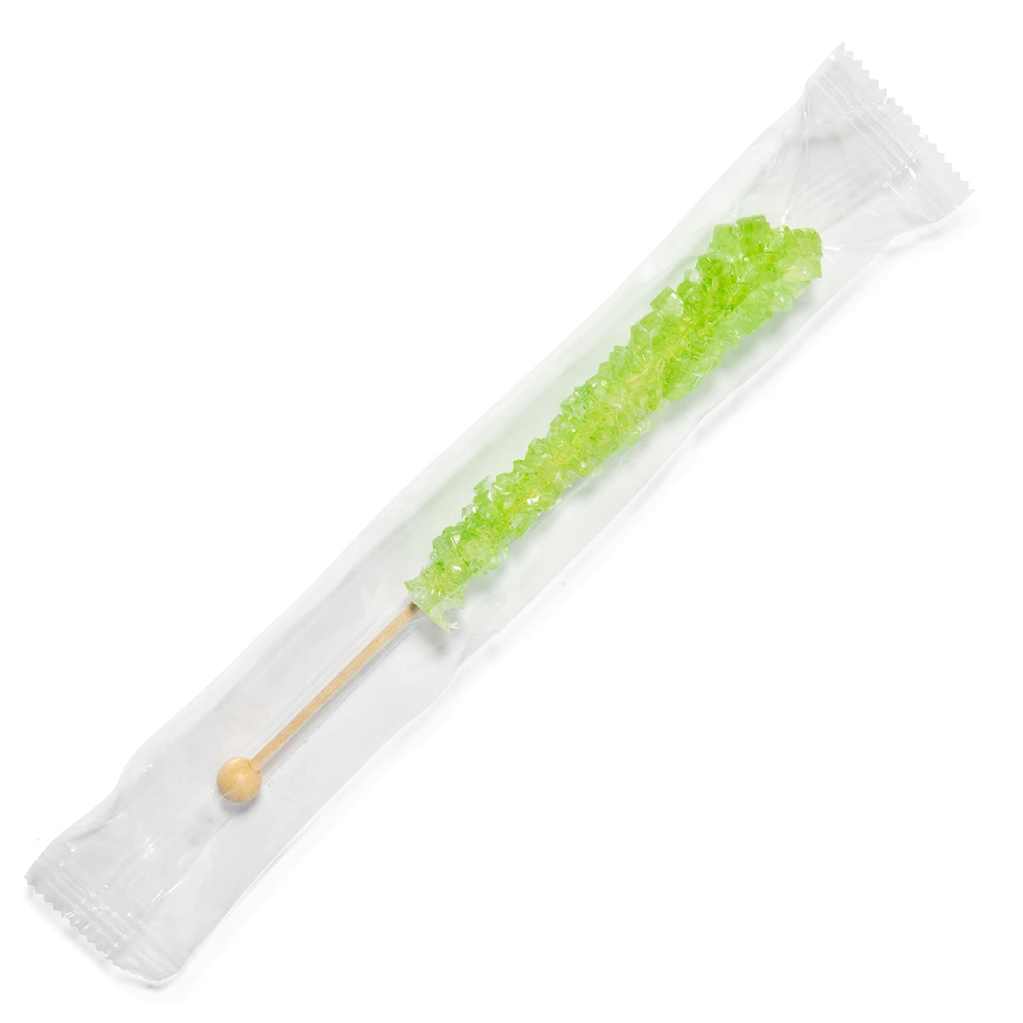 Light Green Rock Candy Sugar Sticks - Watermelon Flavored - 24 Individually Wrapped Light Green Party Favors