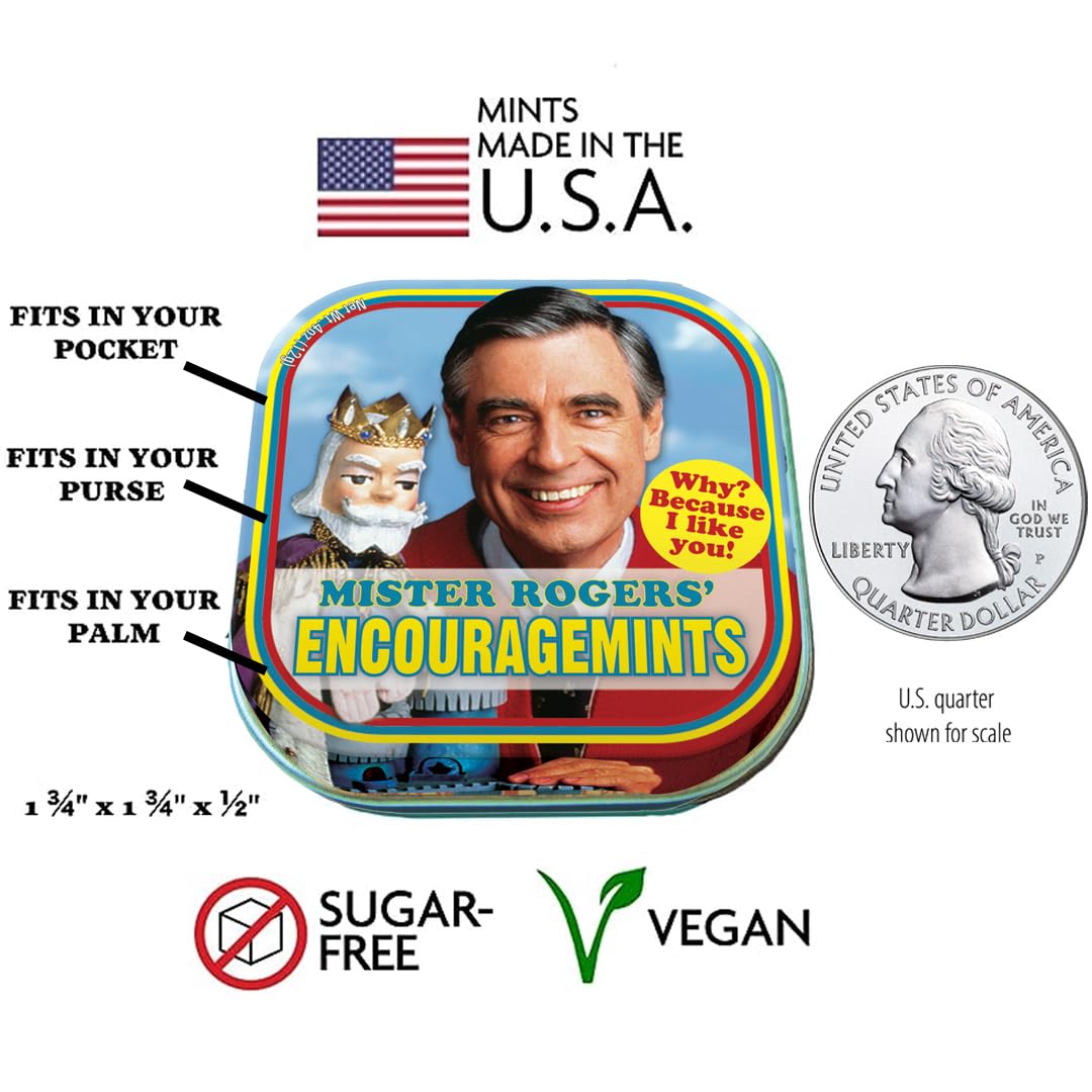 The Unemployed Philosophers Guild Mister Rogers' Encouragemints Breath Mints, 1 Tin, Net Wt .4Oz (12G)
