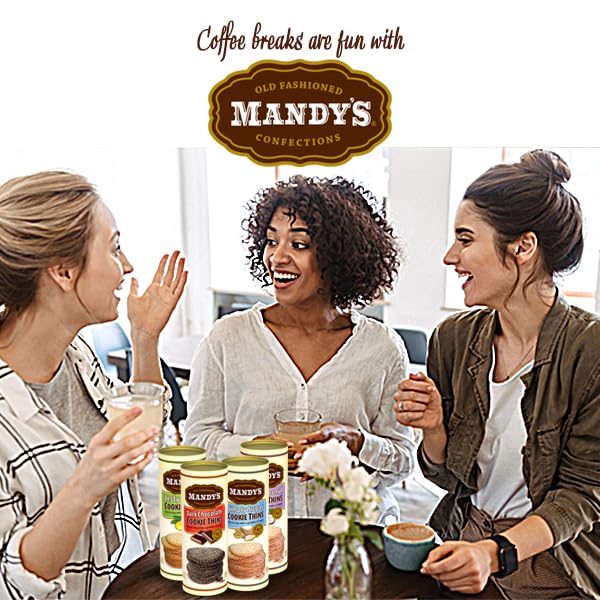 MANDYS Cookie Thins, Simply Sugar, 4.6 Ounce (Pack of 6)