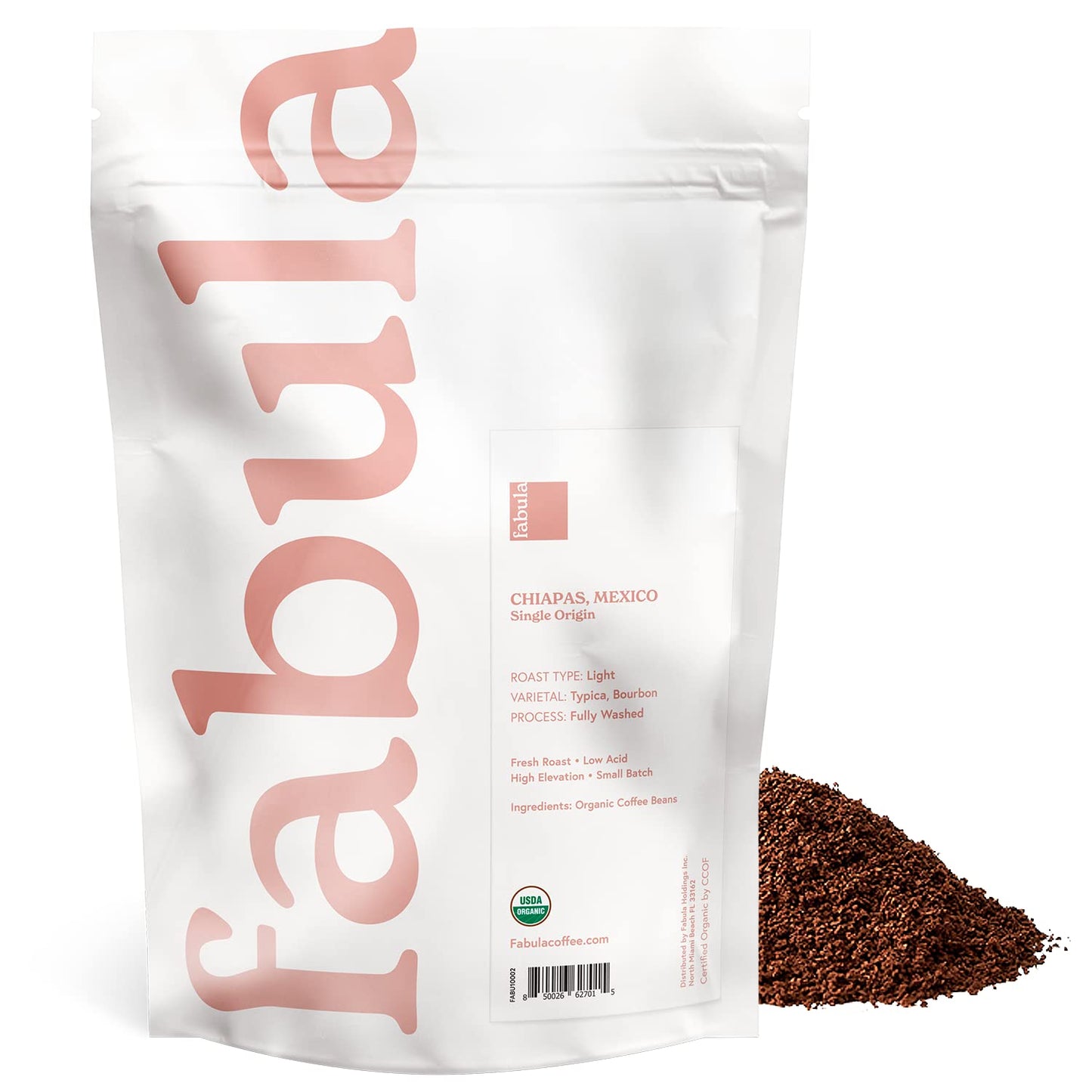 Fabula Coffee Light Roast - Organic, Low Acid, Non-GMO, Mold Free - 12 Ounces