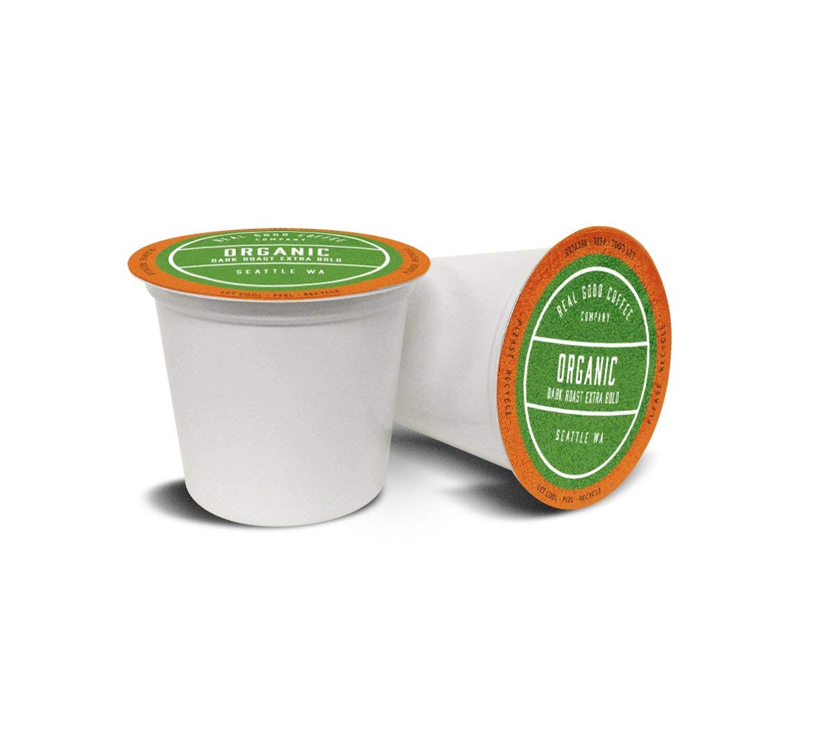 Real Good Coffee Company Single Use Coffee Pods - Organic Dark Roast - K-Cup Compatible - 36 Count - Brown