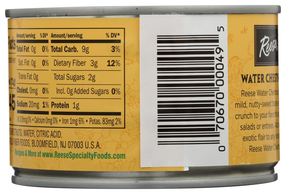 Reese Whole Water Chestnuts 8 Oz (Pack Of 3)