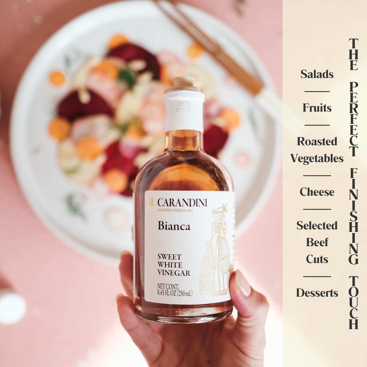 Carandini Bianca Sweet White Vinegar - Italian Balsamic-Style, 8.45 fl oz (Pack of 2)