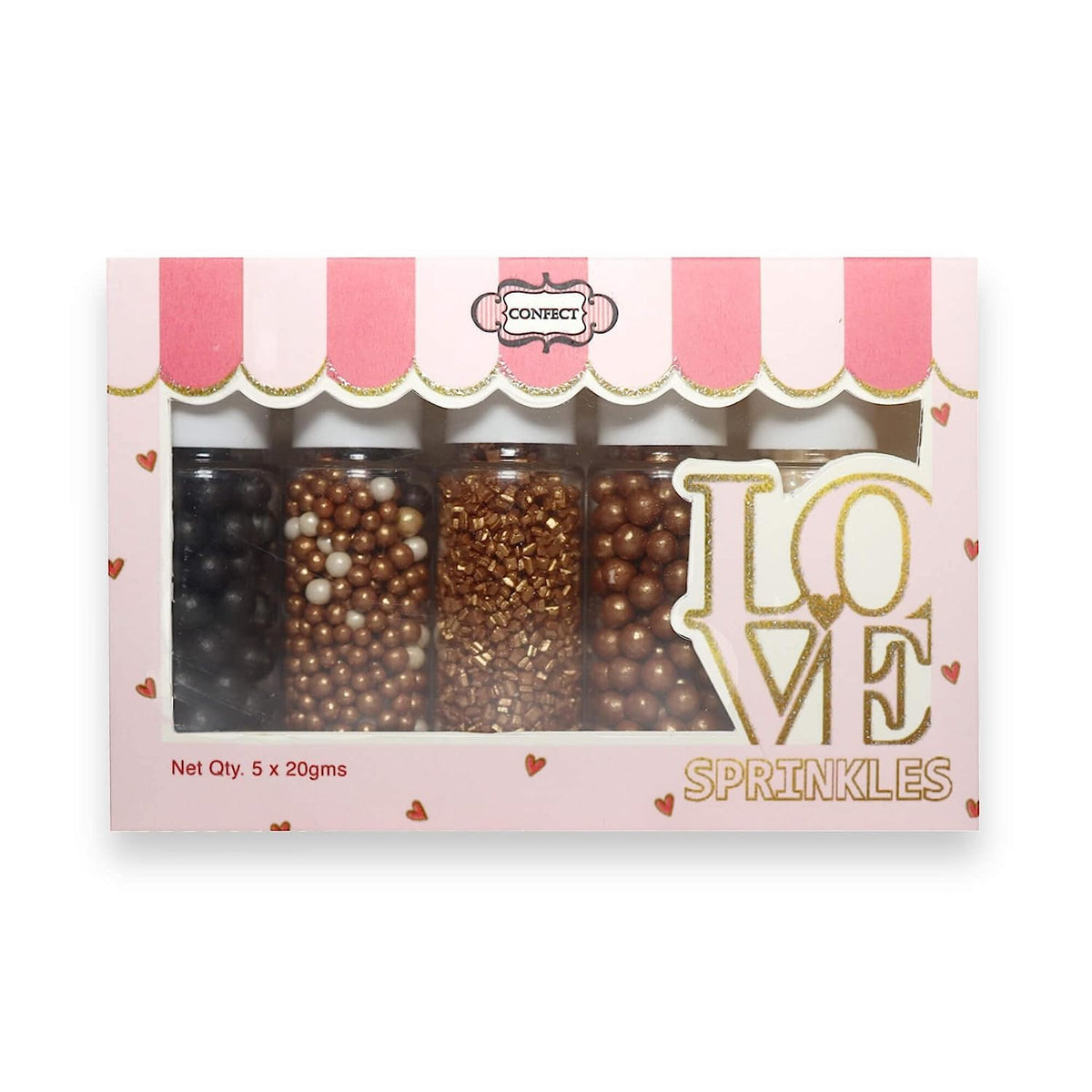 Sprinkles - Confect Sprinkles for Cakes & Cupcakes Decoration Assorted pack of 5 Wood-Land Disco Ball Mashup Sprinkles Mix Black