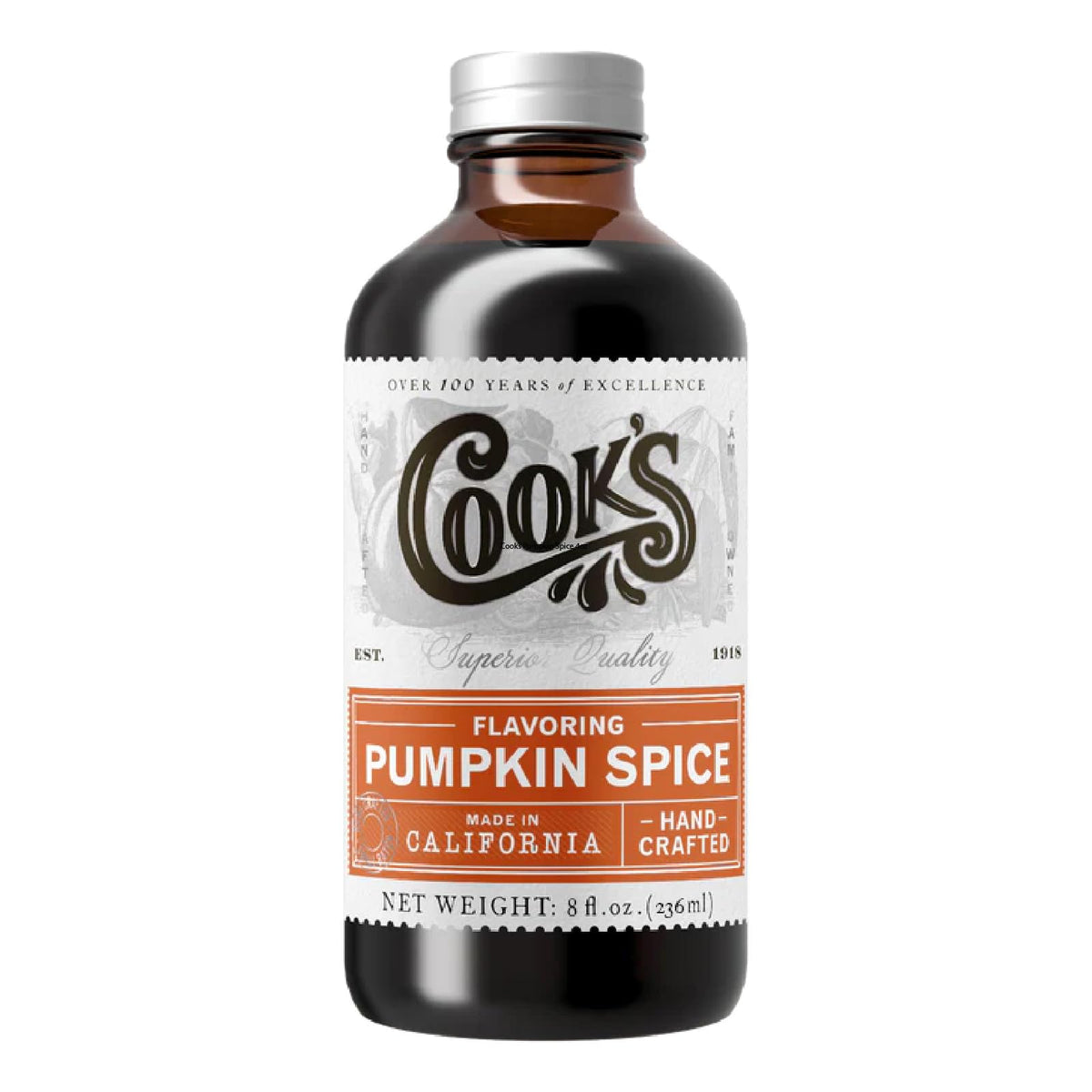 Cook's, Pumpkin Spice Flavoring, for Baking, Cookies, Beverages, Cakes, Breads, 8 oz