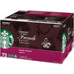 Starbucks K-Cup Pods French Roast Coffee, Dark Roast, Intense Flavor, 24 CT (Pack of 3), 10.1 Ounce