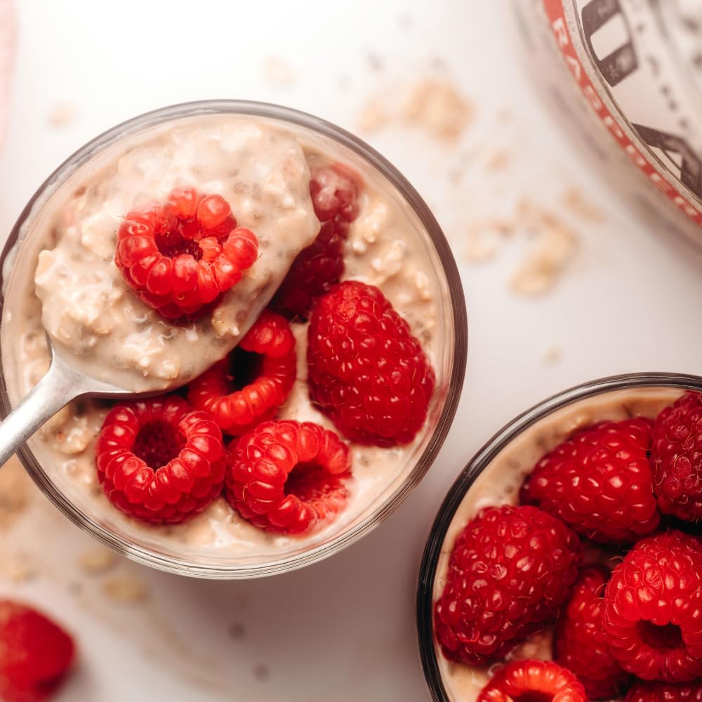 Wildway Organic Rolled Oats, Gluten-Free Overnight Oats, Raspberry Chia, 9 Oz, Non-GMO, Plant-Based Protein