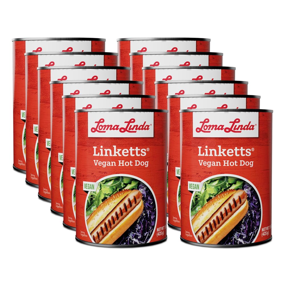 Vegan Plant-Based Hot Dogs - Loma Linda Linketts Meatless Sausages, High Protein Meat Alternative, Vegetarian & Non-GMO Frankfur
