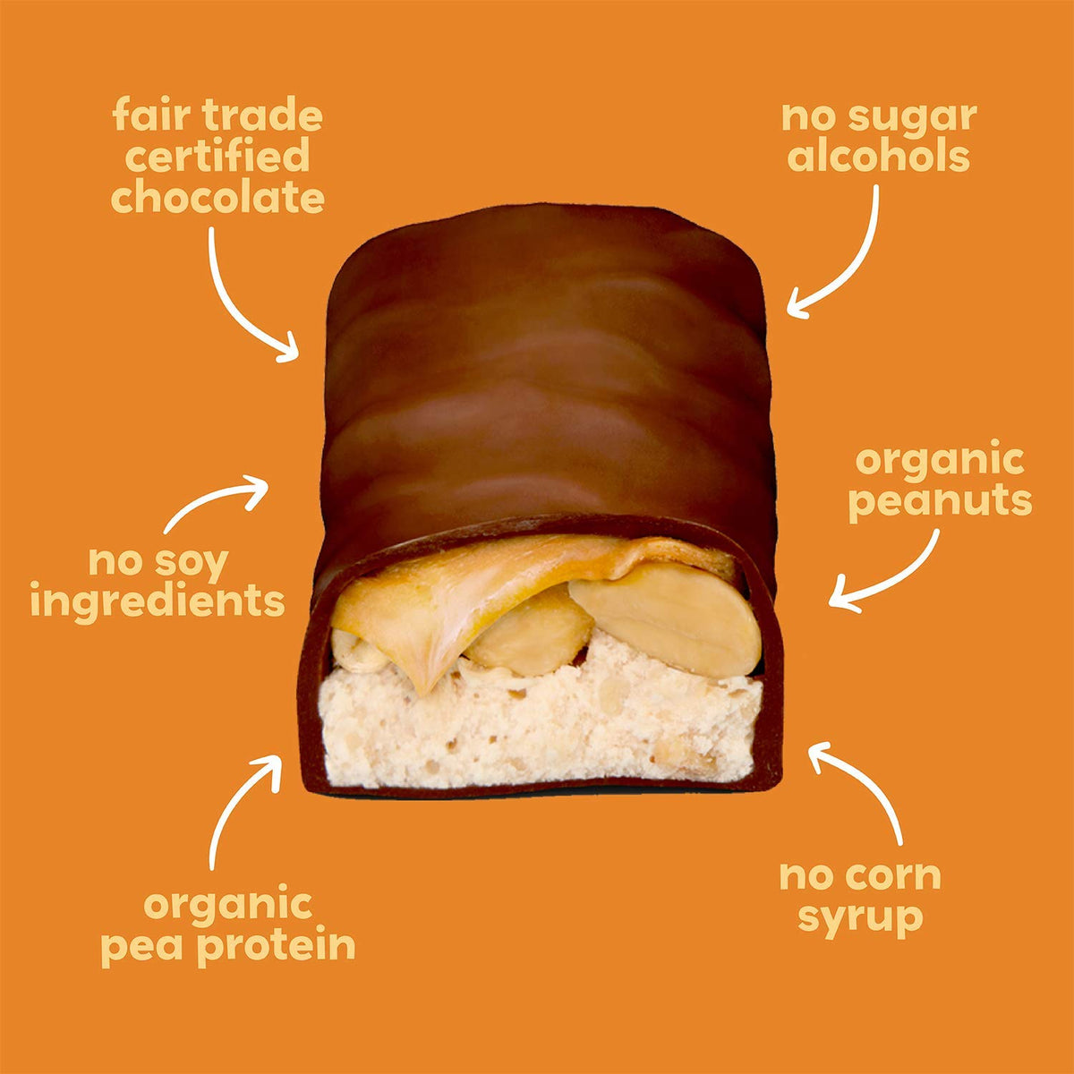 UNREAL Dark Chocolate Caramel Peanut Nougat Bars (1 Bag), 70% Organic Ingredients, Fair Trade, Non-GMO, No Corn Syrup, Sugar Alc