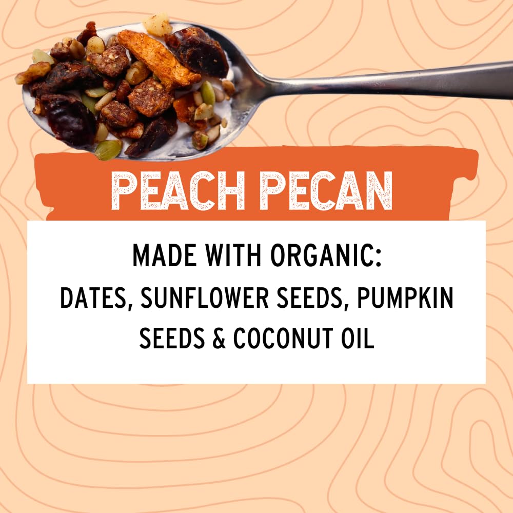 Wildway Keto Granola | Peach Pecan | Grain-Free, Certified Gluten-Free Cereal | Vegan, Low Carb | No Sugar Added | Paleo-Friendl