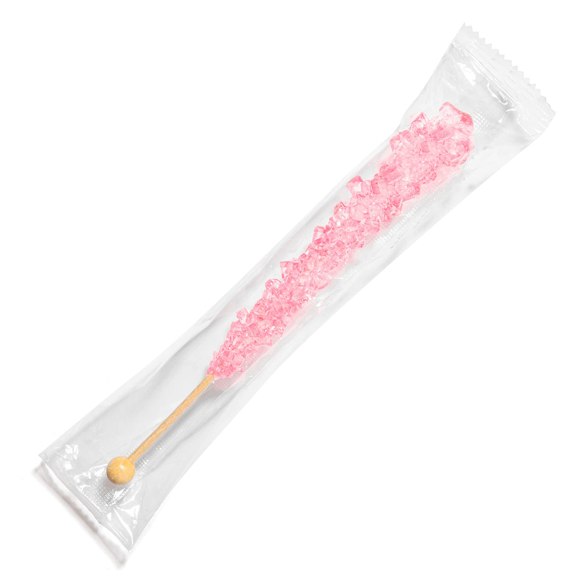 Candy Envy - Light Pink Rock Candy Sugar Sticks - Cherry Flavored - 144 Indiv. Wrapped