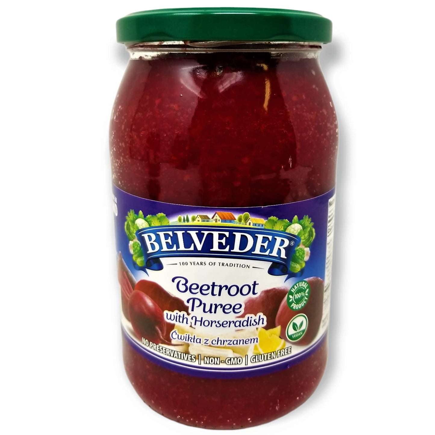 Belveder Beetroot Puree with Horseradish 31.74 oz 900g, Vegan, Non-GMO, Gluten-Free Pack of 1
