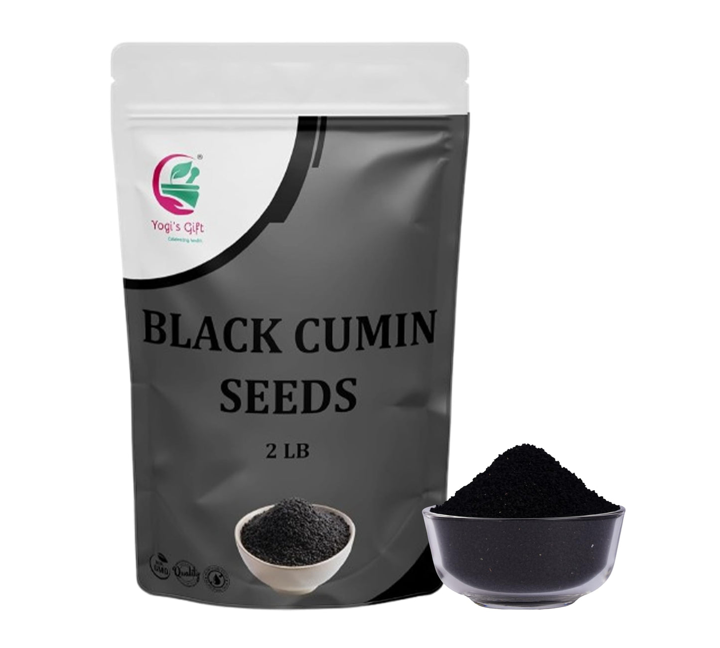 Black Cumin Seeds 2 Lb  Nigella Sativa  100% Pure & Natural  Top-Grade Quality Kalonji Seeds  Perfect For Seasoning  Cooking  Sprouting & Herbal Uses  2Lb Bulk Pack - By Yogis Gift