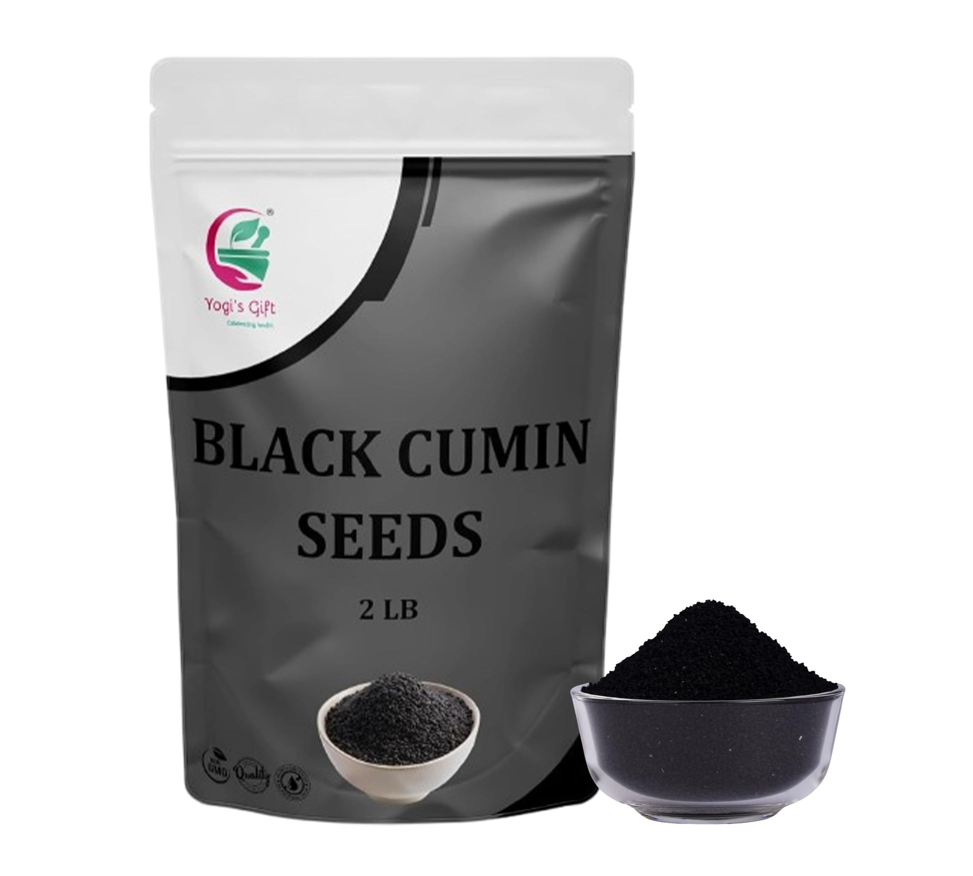 Black Cumin Seeds 2 Lb  Nigella Sativa  100% Pure & Natural  Top-Grade Quality Kalonji Seeds  Perfect For Seasoning  Cooking  Sprouting & Herbal Uses  2Lb Bulk Pack - By Yogis Gift