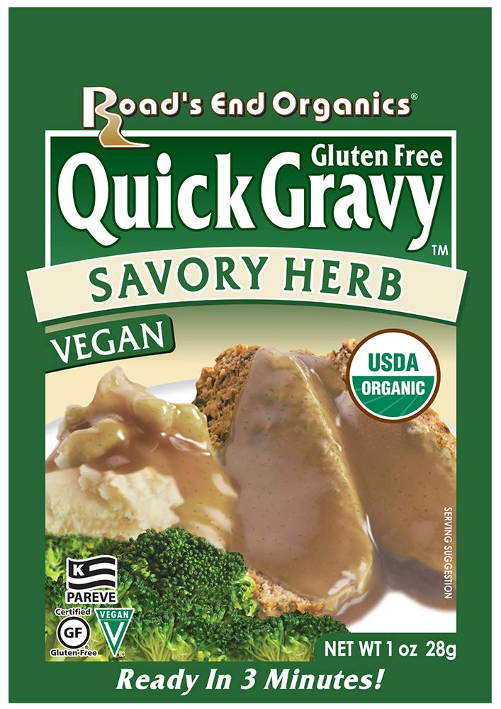 Roads End Organics Gluten Free Savory Herb Gravy, Mix, Organic, 1 Ounce Pouch (Pack of 12)