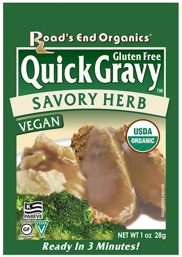 Roads End Organics Gluten Free Savory Herb Gravy, Mix, Organic, 1 Ounce Pouch (Pack of 12)