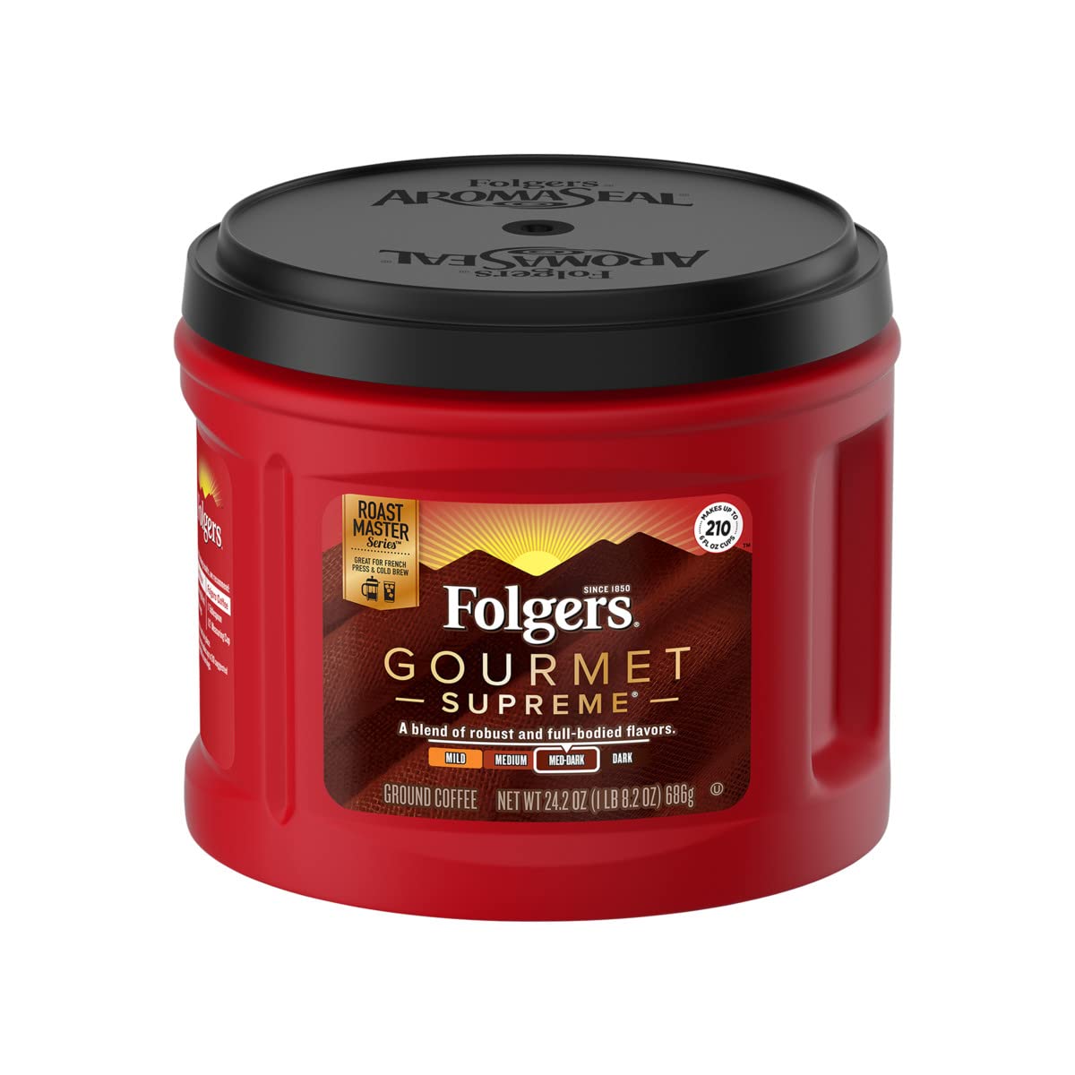 Folgers Gourmet Supreme Medium Dark Roast Ground Coffee, 24.2 Ounces