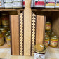 Amish Handmade "Wheat Inlay" Cutting Board - Mixed Hardwood Paddle