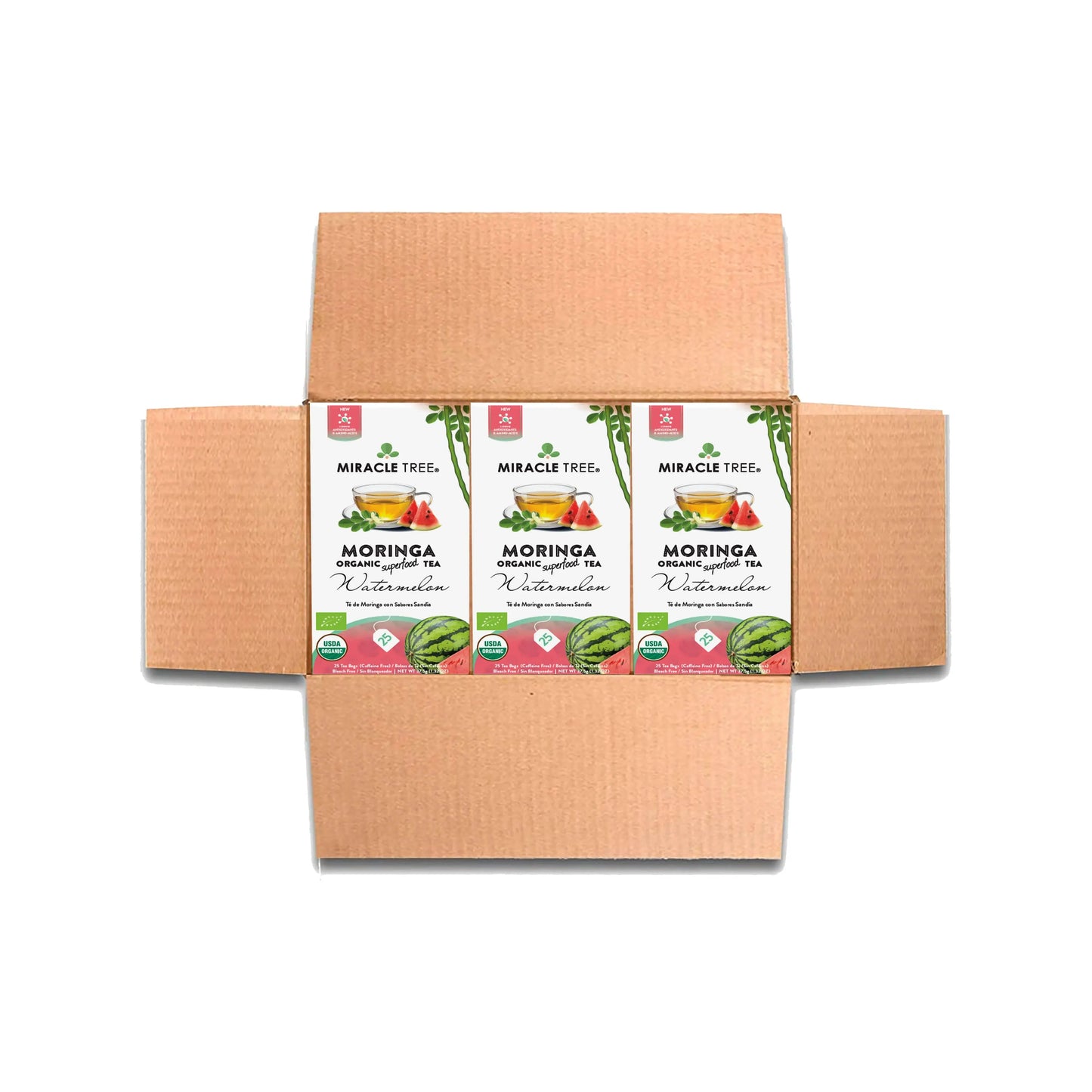 Organic Moringa Tea - Watermelon - Caffeine-Free Herbal Tea