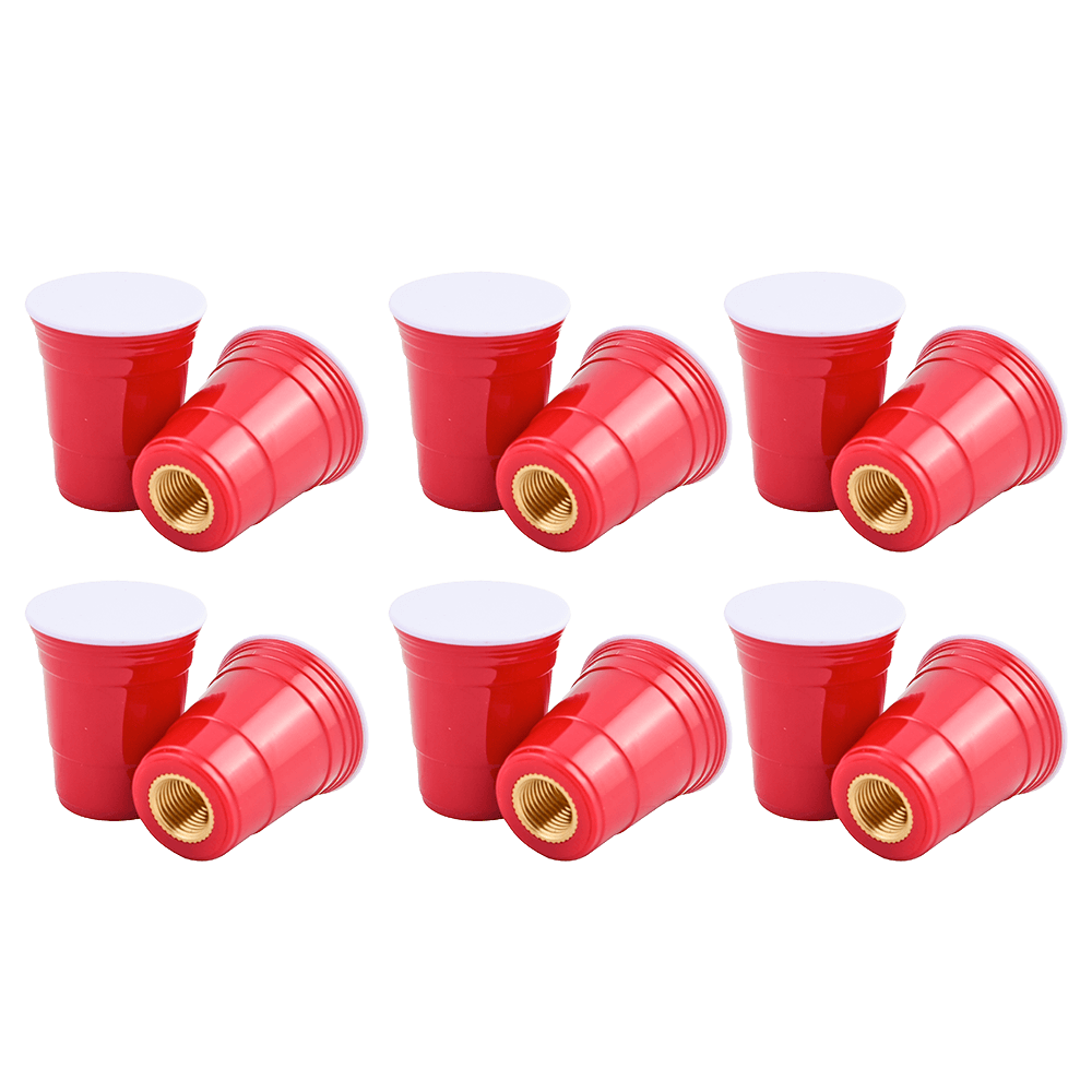 Redcupliving Red Tire Valve Stem Caps (Set of 2)