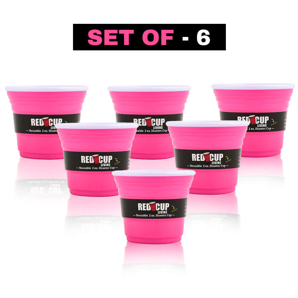 Redcupliving 2oz Reusable Pink Party Shooter Cup | BPA-Free, Break-Resistant