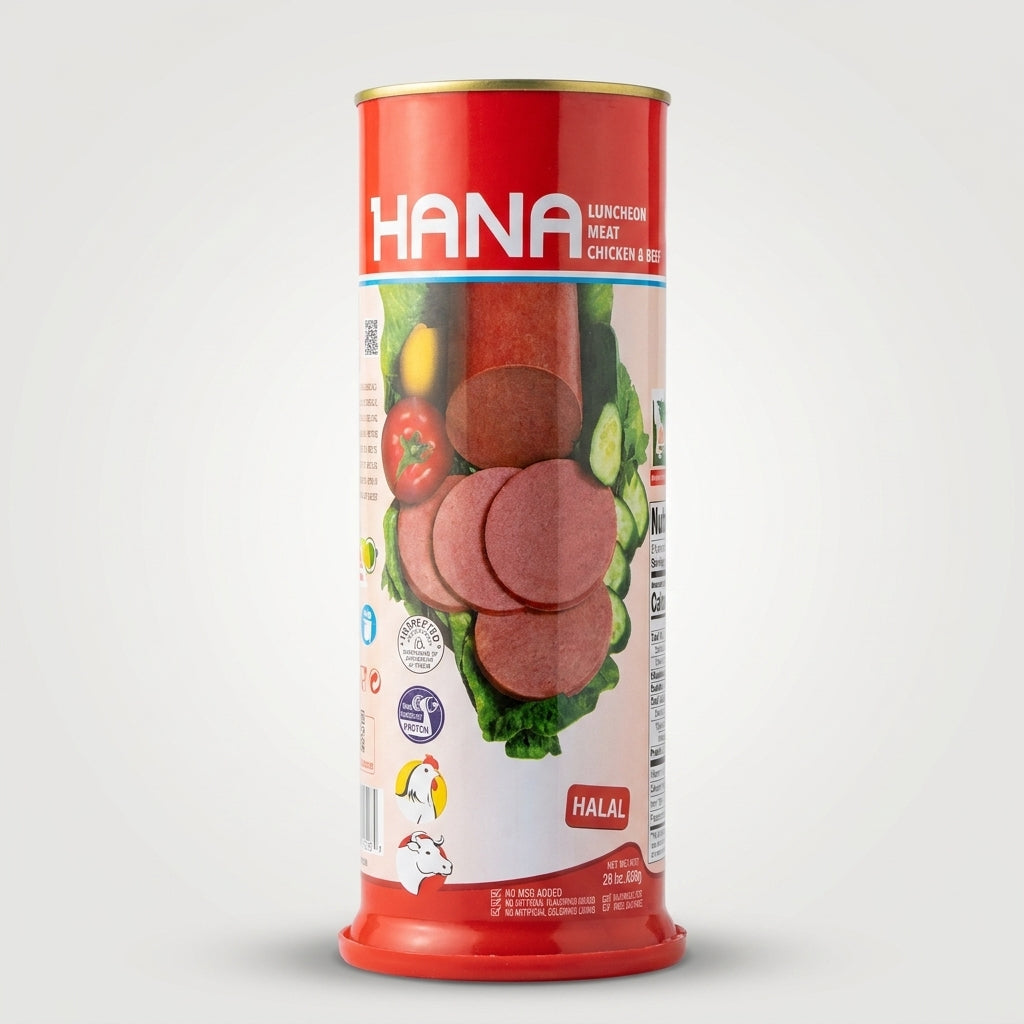 HANA Luncheon Meat Chicken & Beef 28 oz - Halal Premium Canned Meat