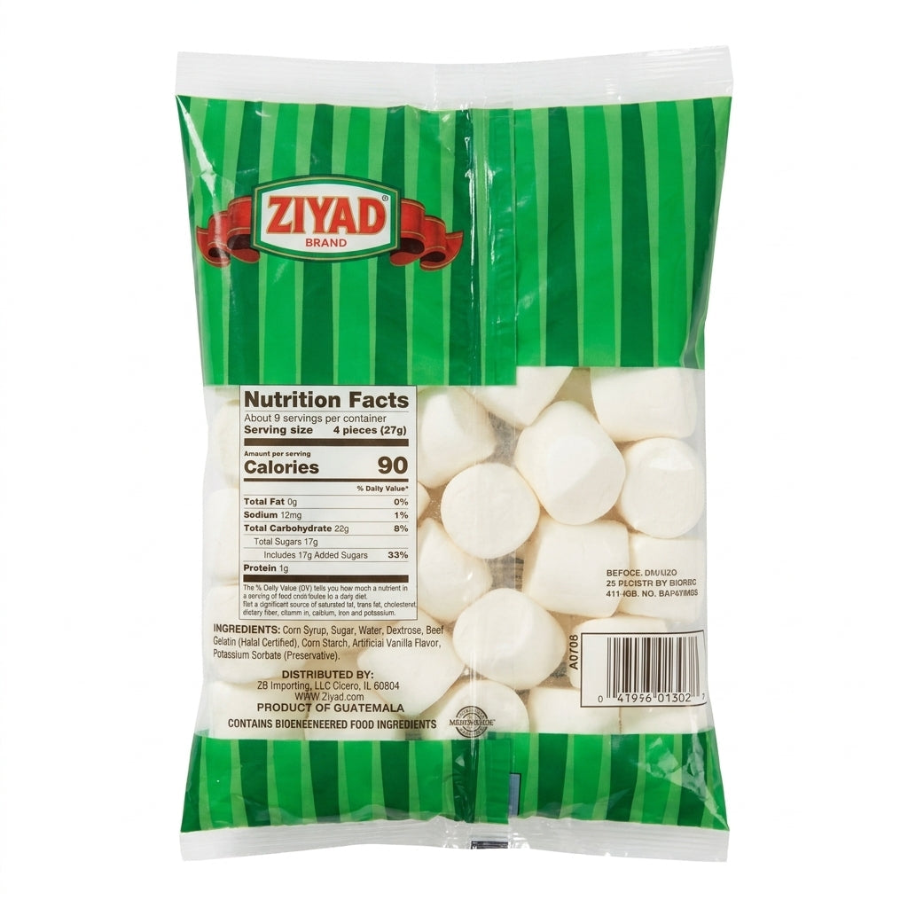 Ziyad Halal Marshmallows 250g - Artificially Flavored Vanilla