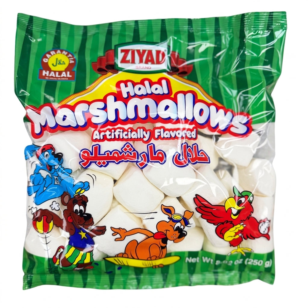 Ziyad Halal Marshmallows 250g - Artificially Flavored Vanilla