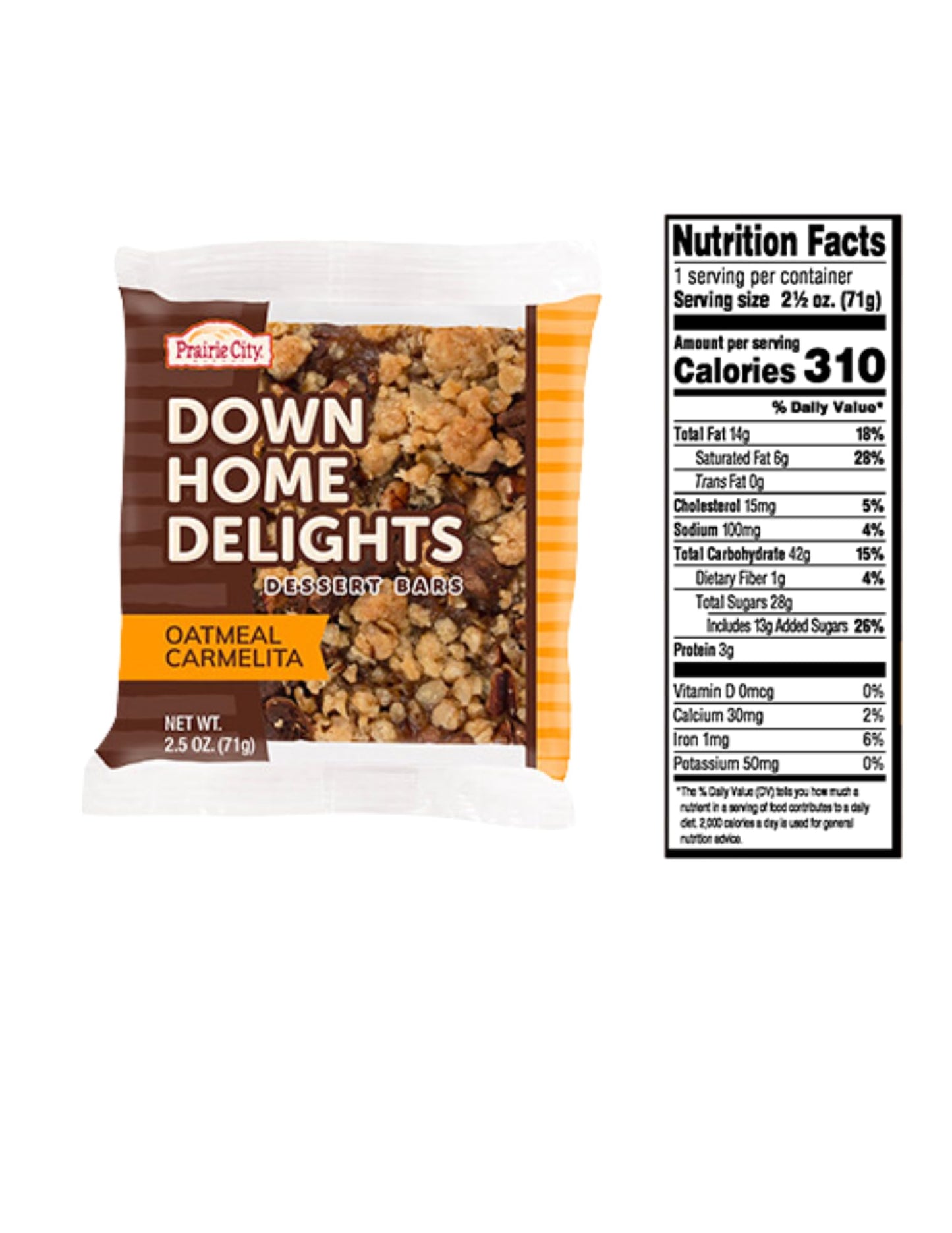 Prairie City Bakery Snack Cakes Oatmeal Carmelita Individually Wrapped Pack of 10