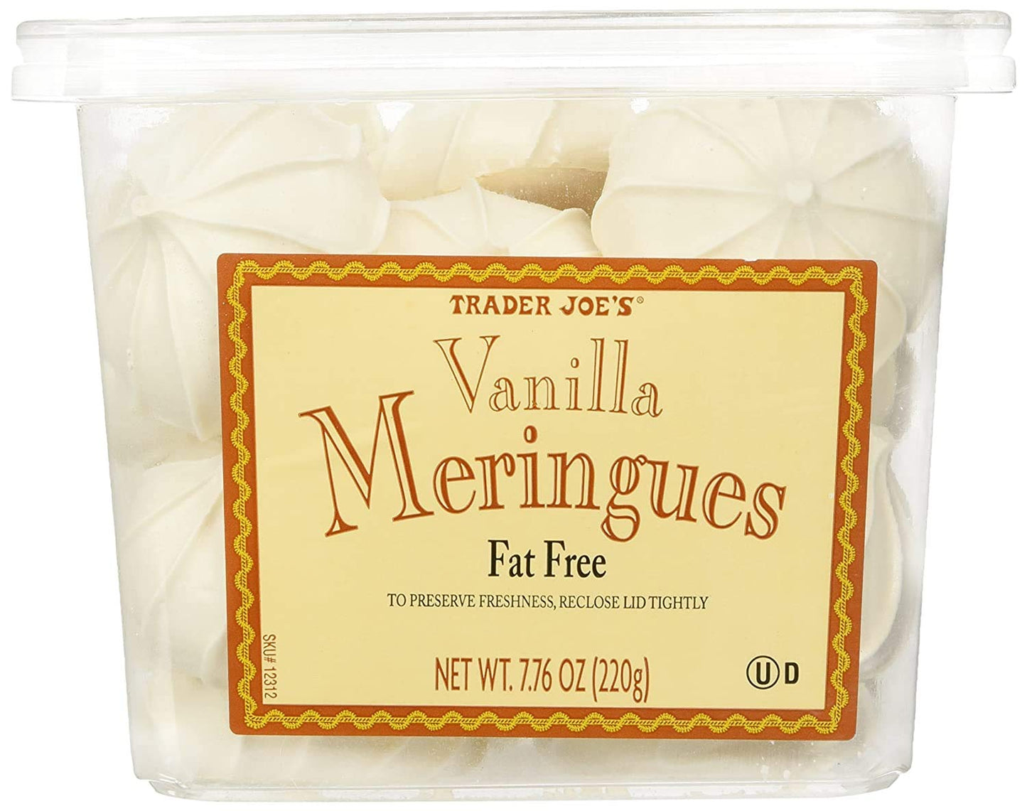 Trader Joe'S Vanilla Meringues Cookies - Pack Of 4