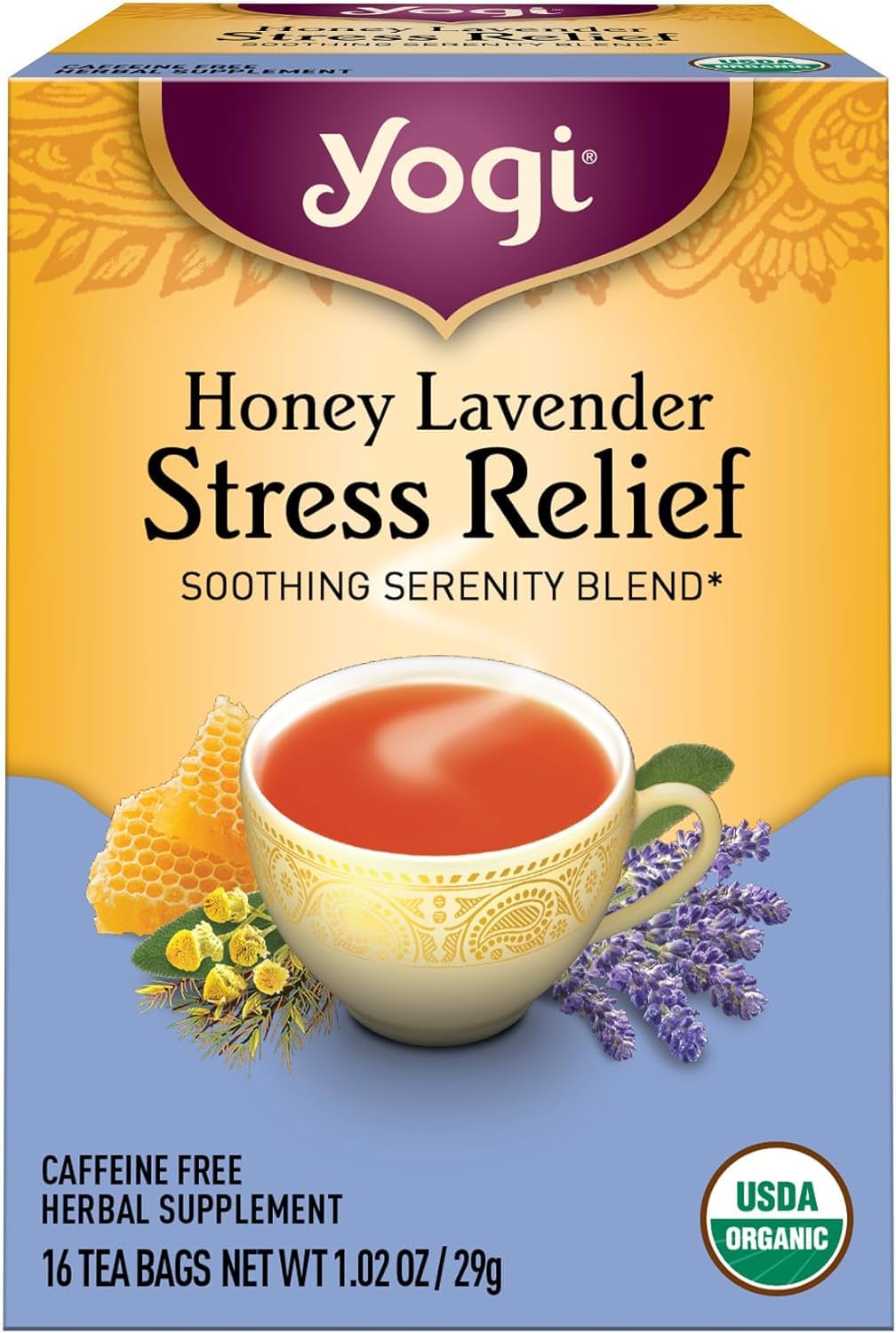 Yogi Tea Herbal Stress Relief, Honey Lavender 16 ct