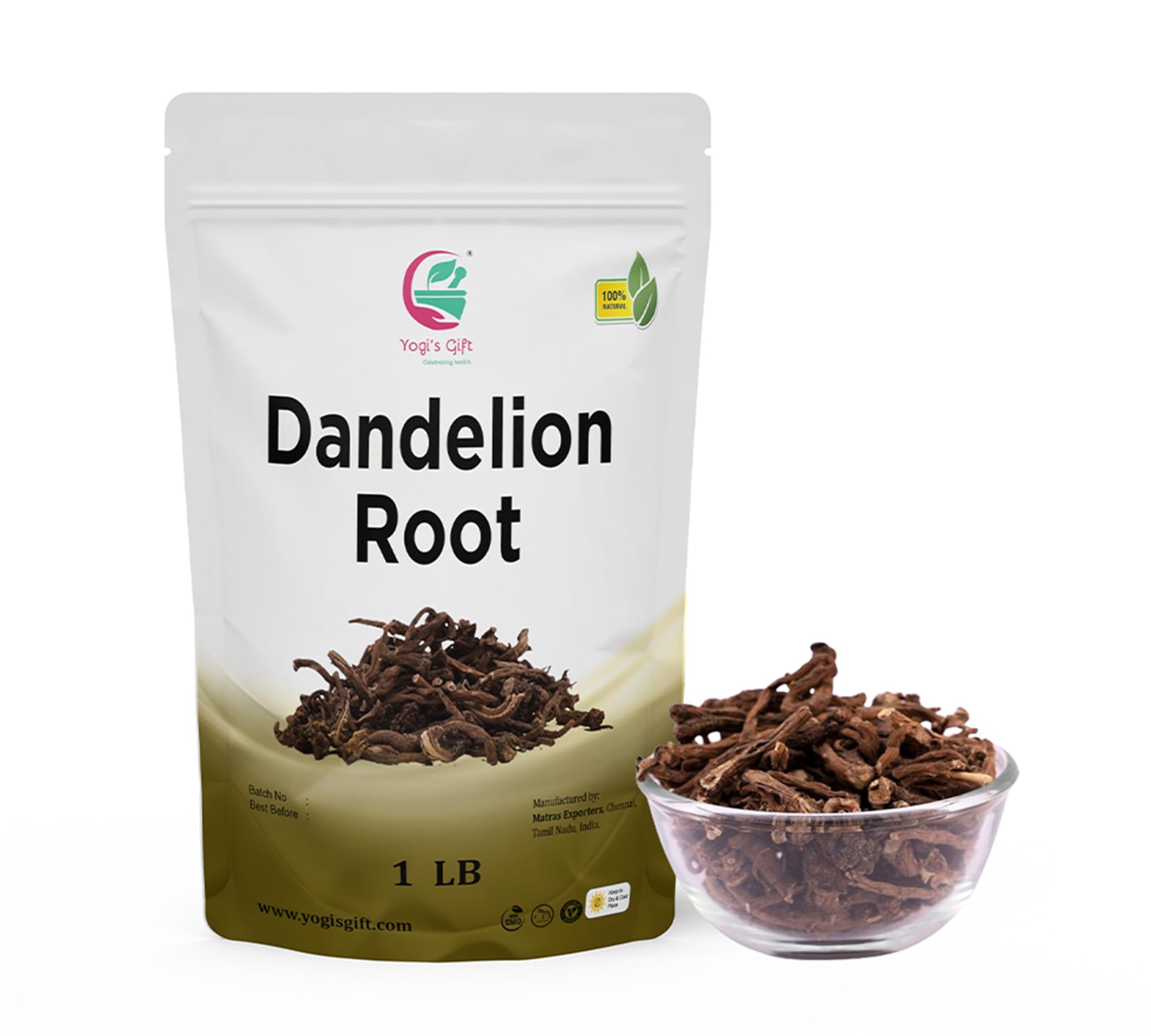 YOGI’S GIFT Dandelion Root - Raw Whole Root, 1 Pound Pack