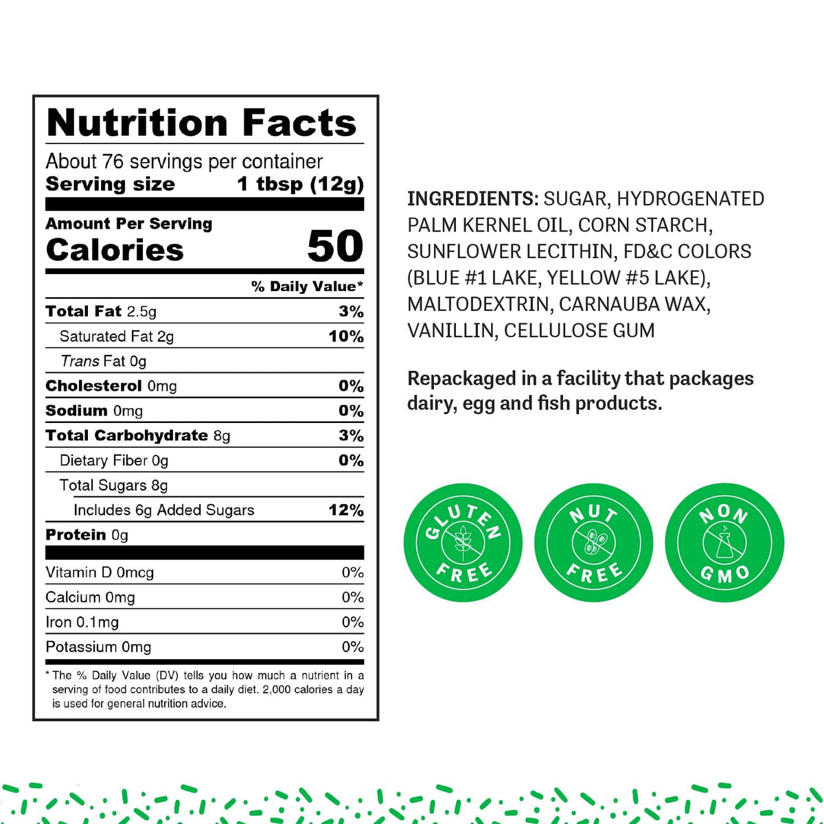 Judee'S Green Sprinkles 2 Lb - Gluten-Free And Nut-Free - Brighten Up Your Baked Goods - Great For Cookie And Cake Decoration -
