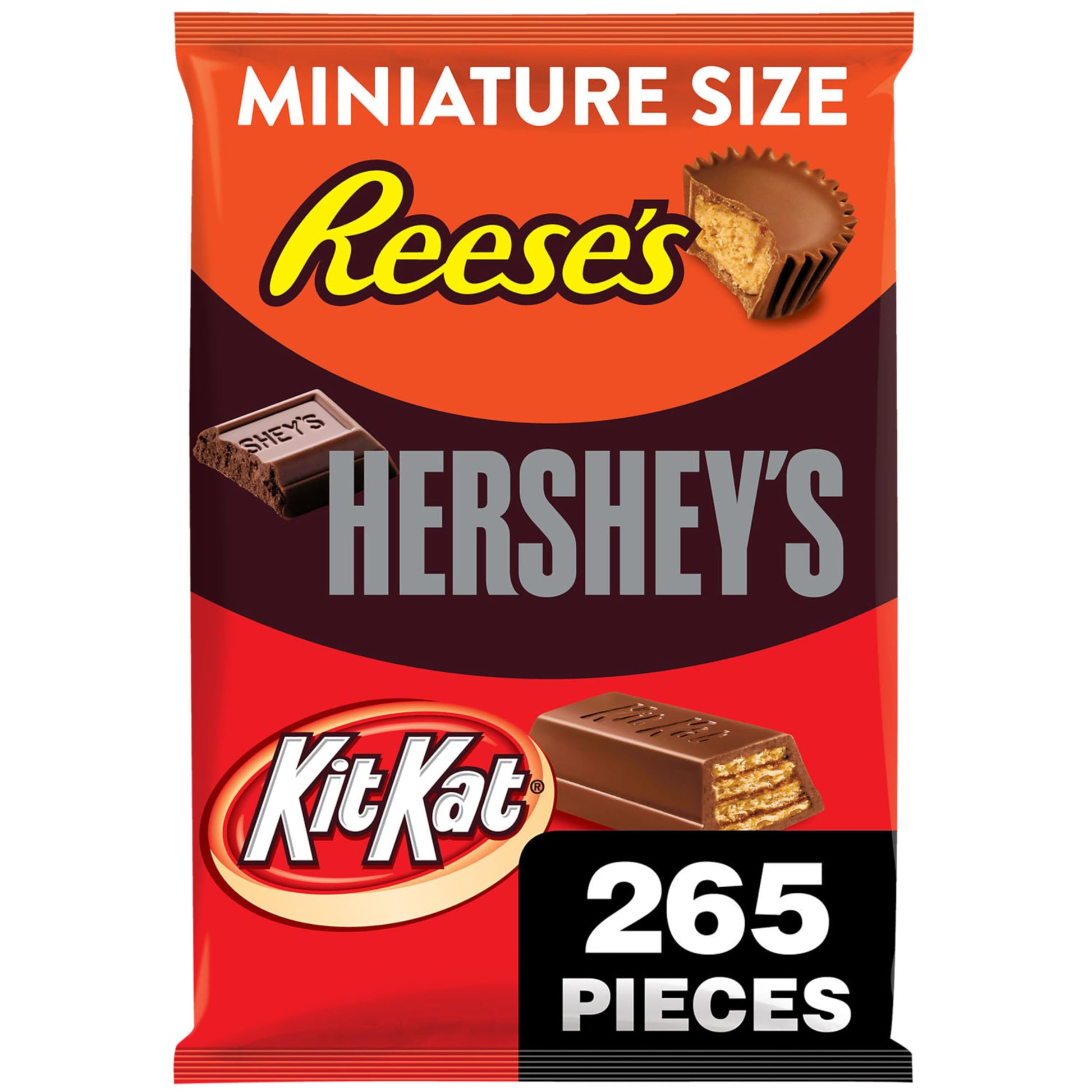 HERSHEY'S, KIT KAT and REESE'S Assorted Milk Chocolate Candy Variety Bag, 80.39 oz (265 Pieces)