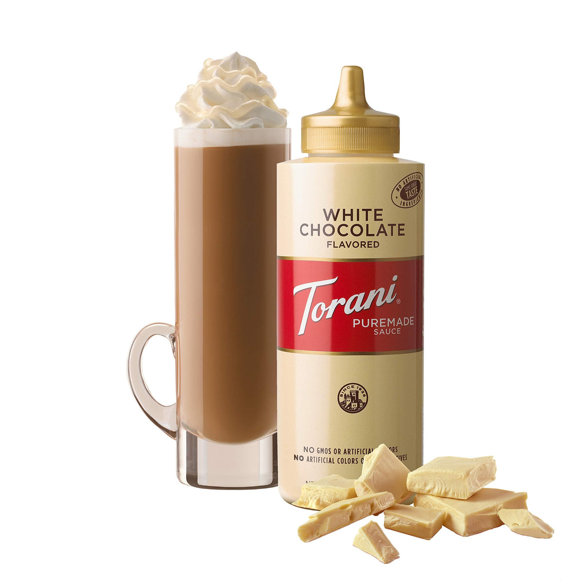 Torani Puremade Sauce, White Chocolate, 16.5 Ounces (Pack of 4)