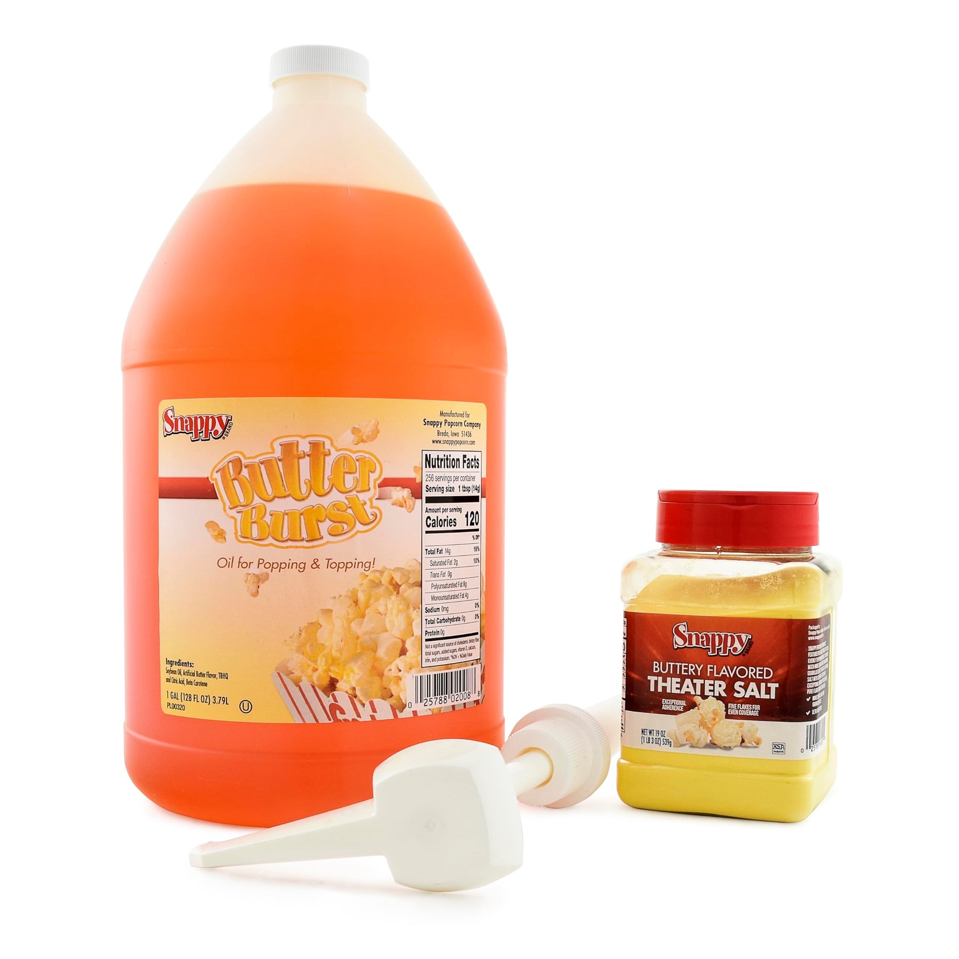 SNAPPY Butter Burst Popcorn Oil Pump Dispenser, Buttery Flavor, 49 Ounce (Pack of 3)