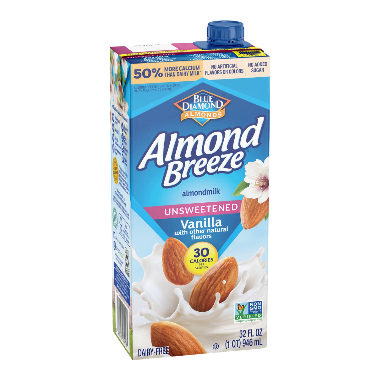 Almond Breeze Dairy Free Almondmilk Unsweetened Vanilla 32 Fl Oz