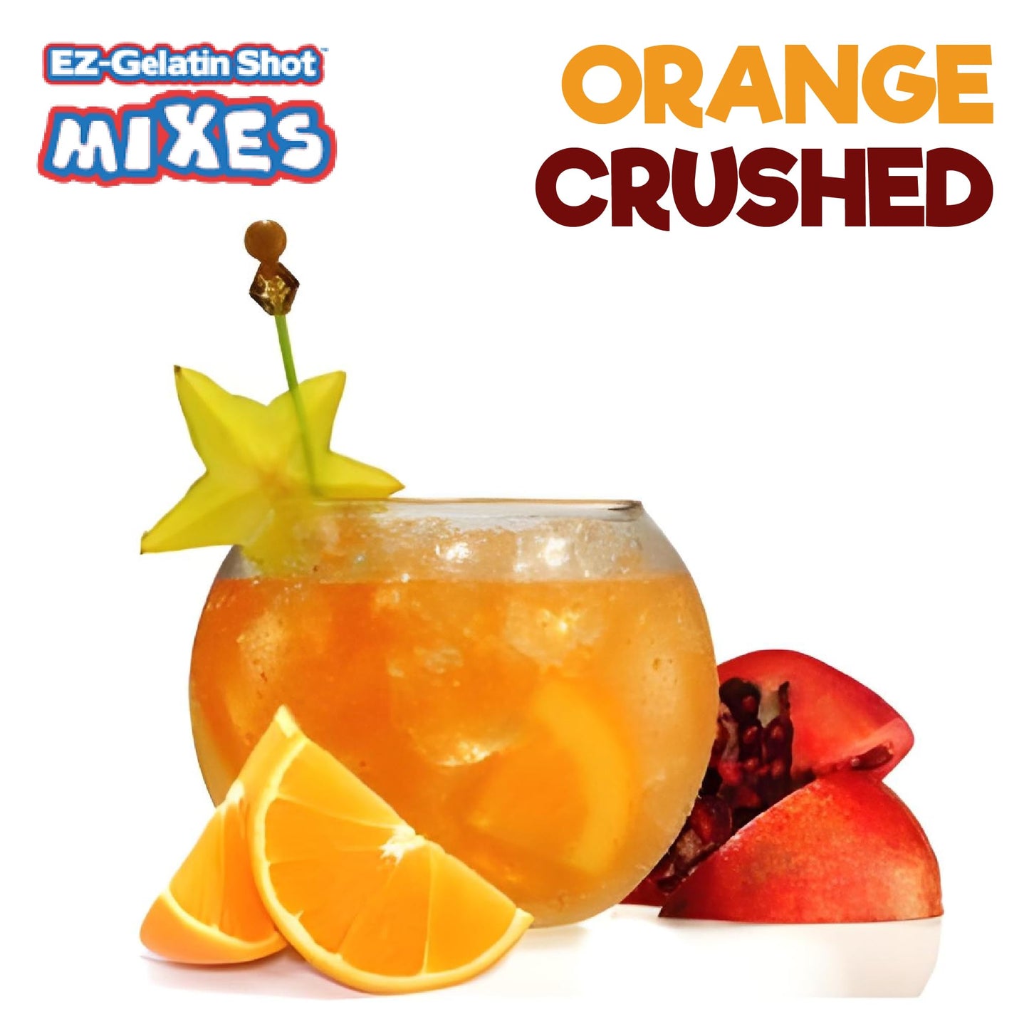 Orange Crushed Jello Shot Mix 6.78 Oz - Enhanced Gluten-Free Jello Mix For Tasty Jello Shots - Easy To Make Ez Gelatin Powder Mix For Jello Shots - Mature-Themed New Year And Holiday Party Supplies