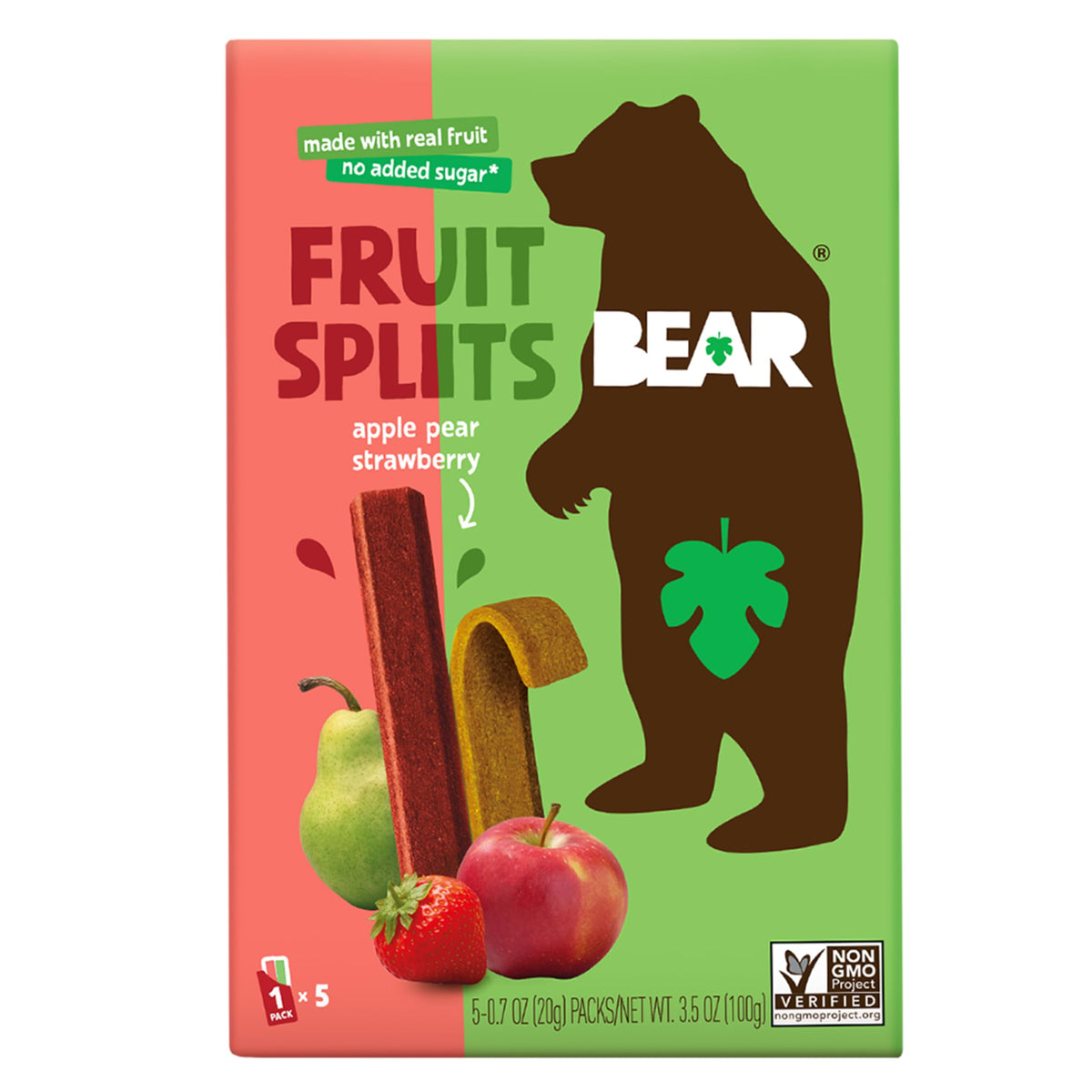 BEAR Strawberry & Apple Fruit Splits, 3.5 OZ