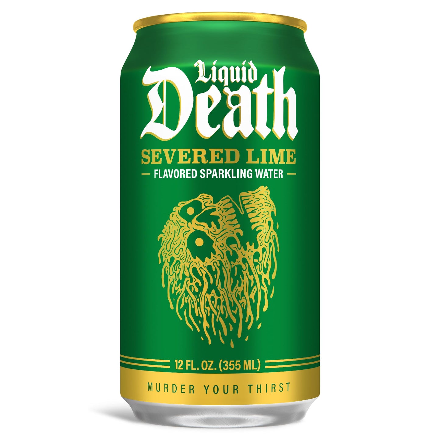 Liquid Death Sparkling Water, Severed Lime Flavor, 12 oz Cans, Pack of 12, Low Sugar, No Artificial Sweeteners