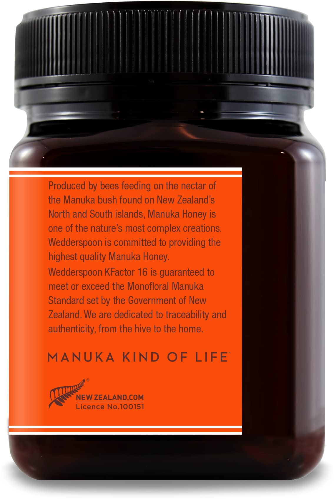 Wedderspoon Raw Premium Manuka Honey, Kfactor 16, 35.2 Oz, Unpasteurized, Genuine New Zealand Honey, Traceable From Our Hives To