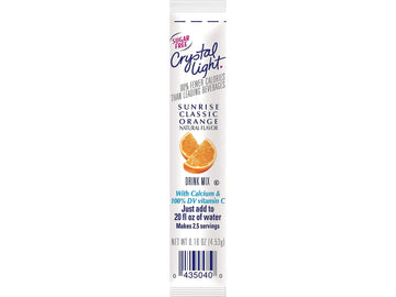 Crystal Light On The Go Drink Mix, Sunrise Classic Orange – 30 Count, 0.17Oz