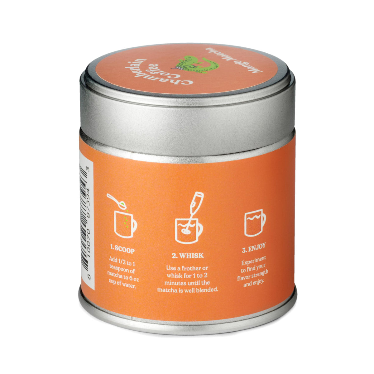 Chamberlain Coffee Mango Matcha Green Tea Powder - Tart Mango + Ceremonial Grade Matcha - Hot Or Iced - Organic, Vegan & Gluten-