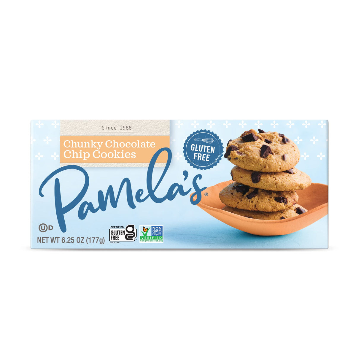 Pamela'S Products Chunky Chocolate Chip Gluten Free Cookies, 6.25 Oz, 6 Count