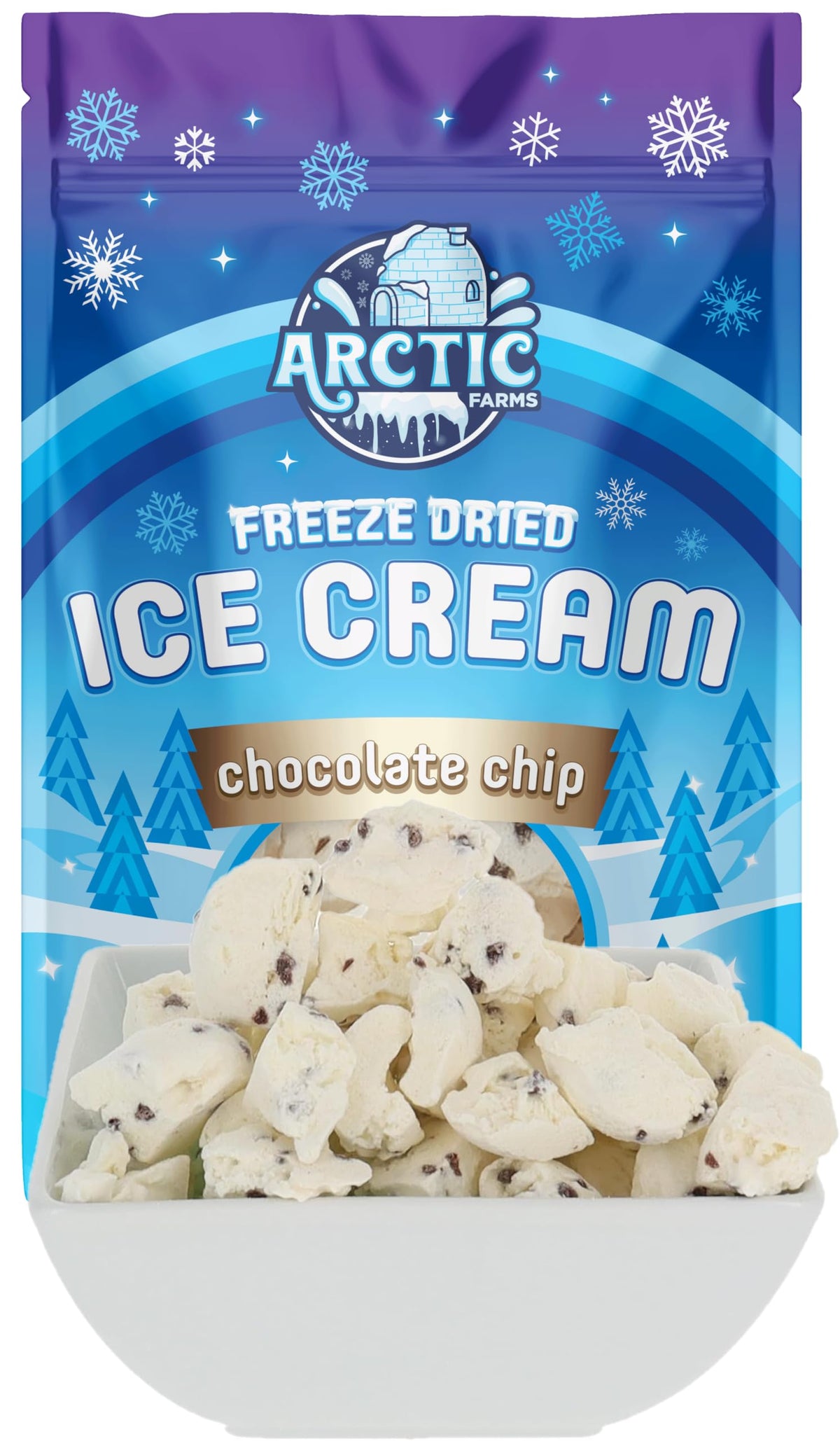 Arctic Farms Freeze Dried Ice Cream Bits Bagged And Boxed - Does Not Melt (Chocolate Chip, 2.5Oz)