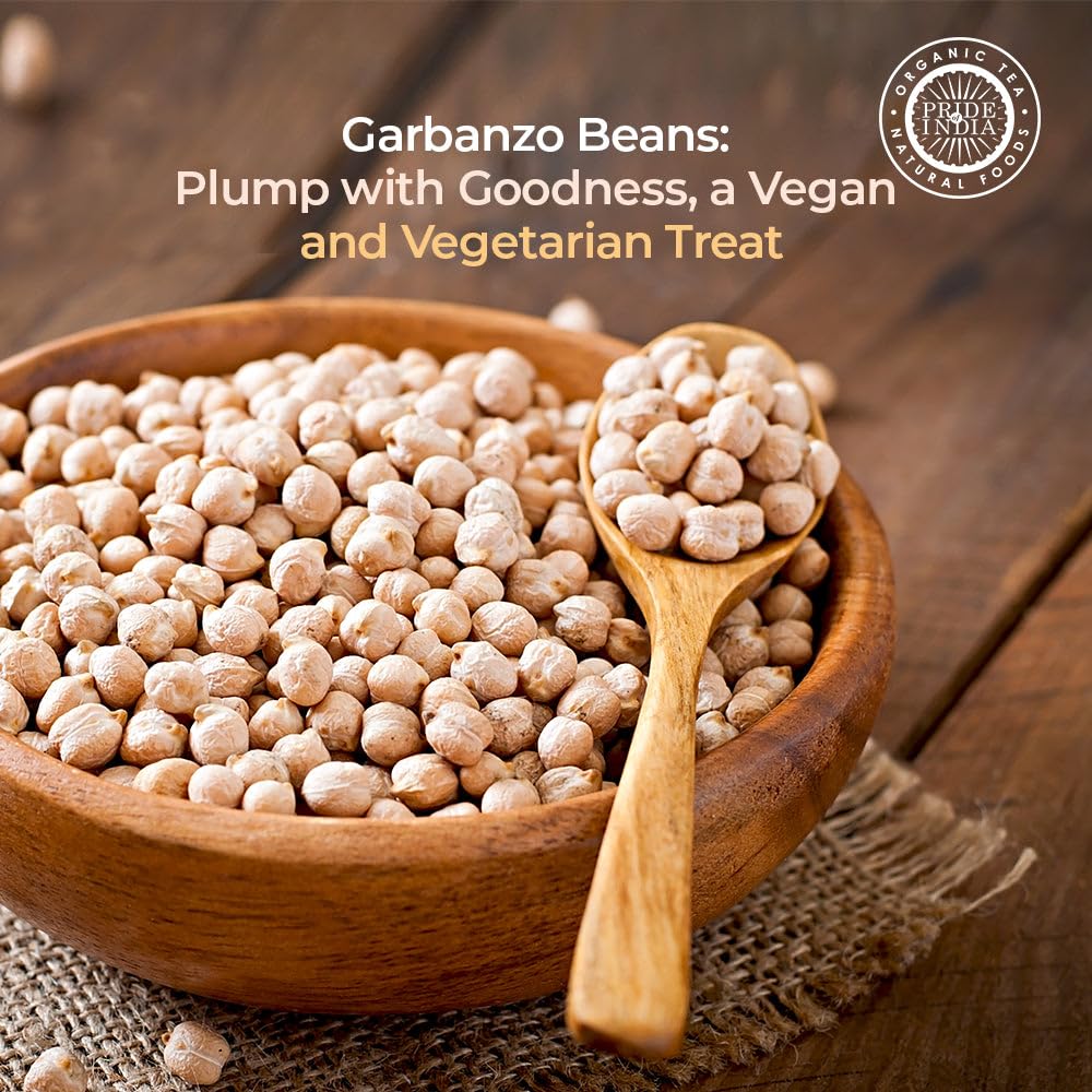 Pride Of India - Pack Of 6 - Indian Whole White Garbanzo Beans 10Mm - Protein & Fiber Rich Kabuli Chana, 1.5 Pound Jar